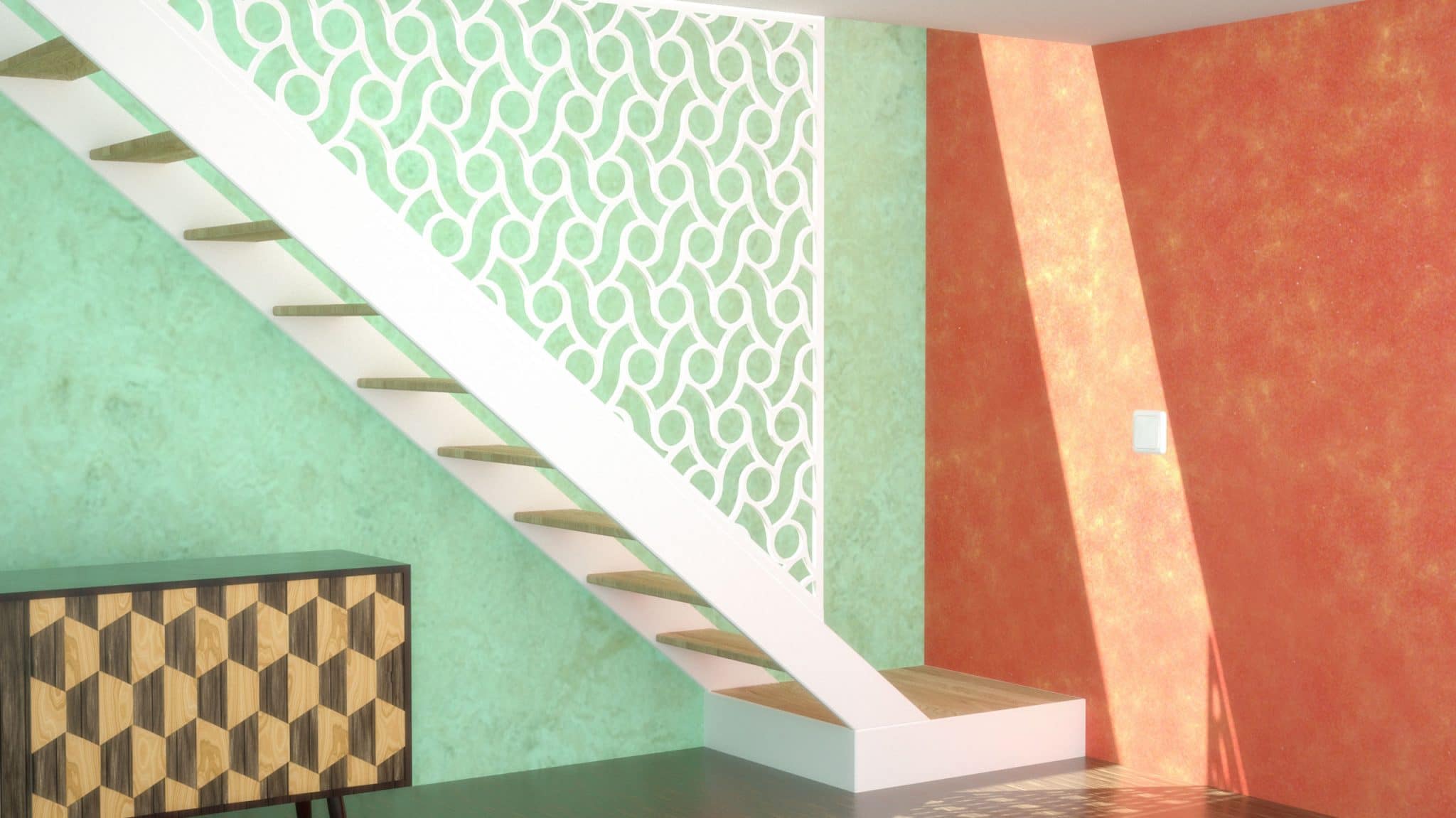 escalier avec claustra toboggan