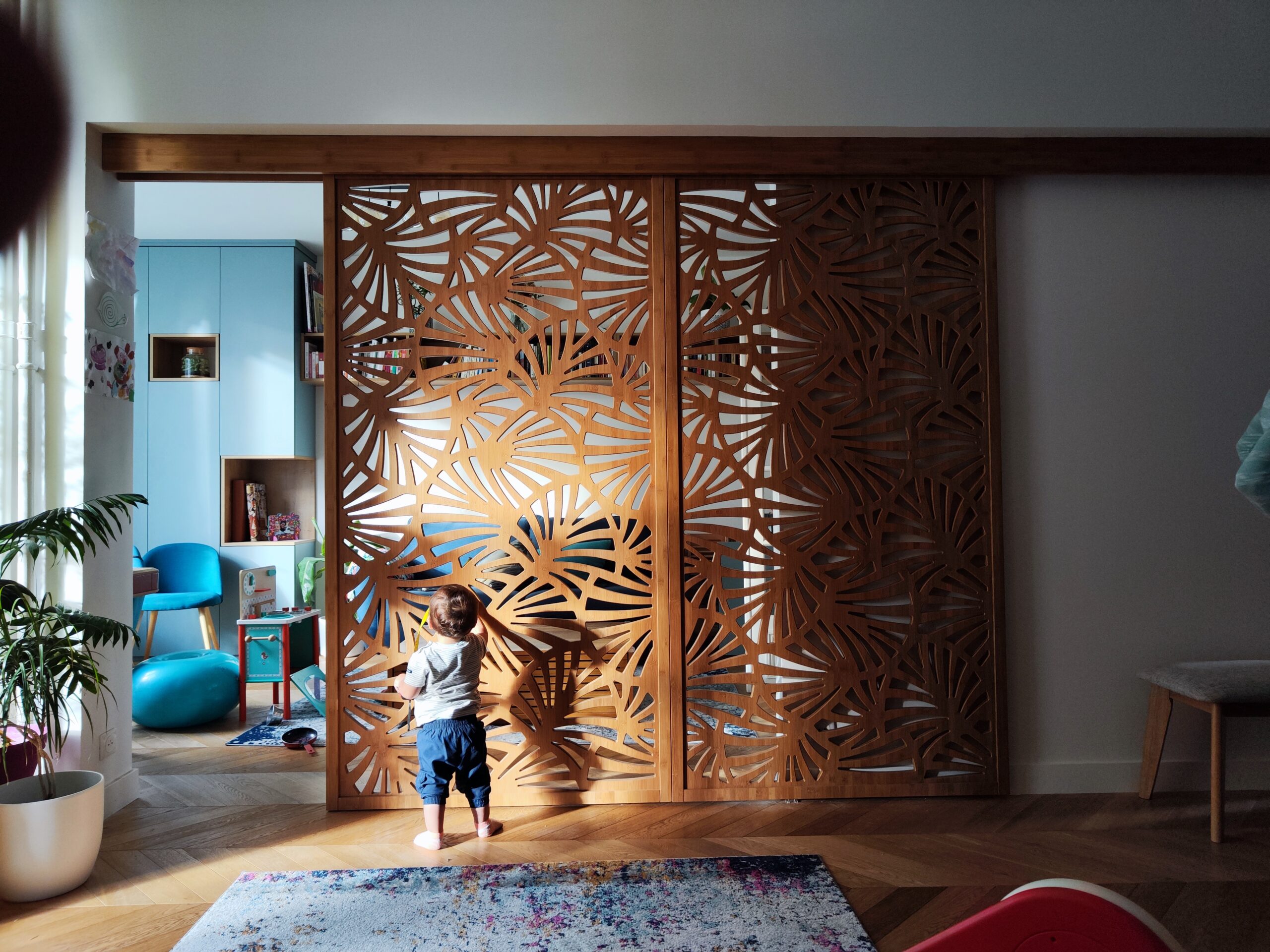 double porte coulissante en bambou nat 021